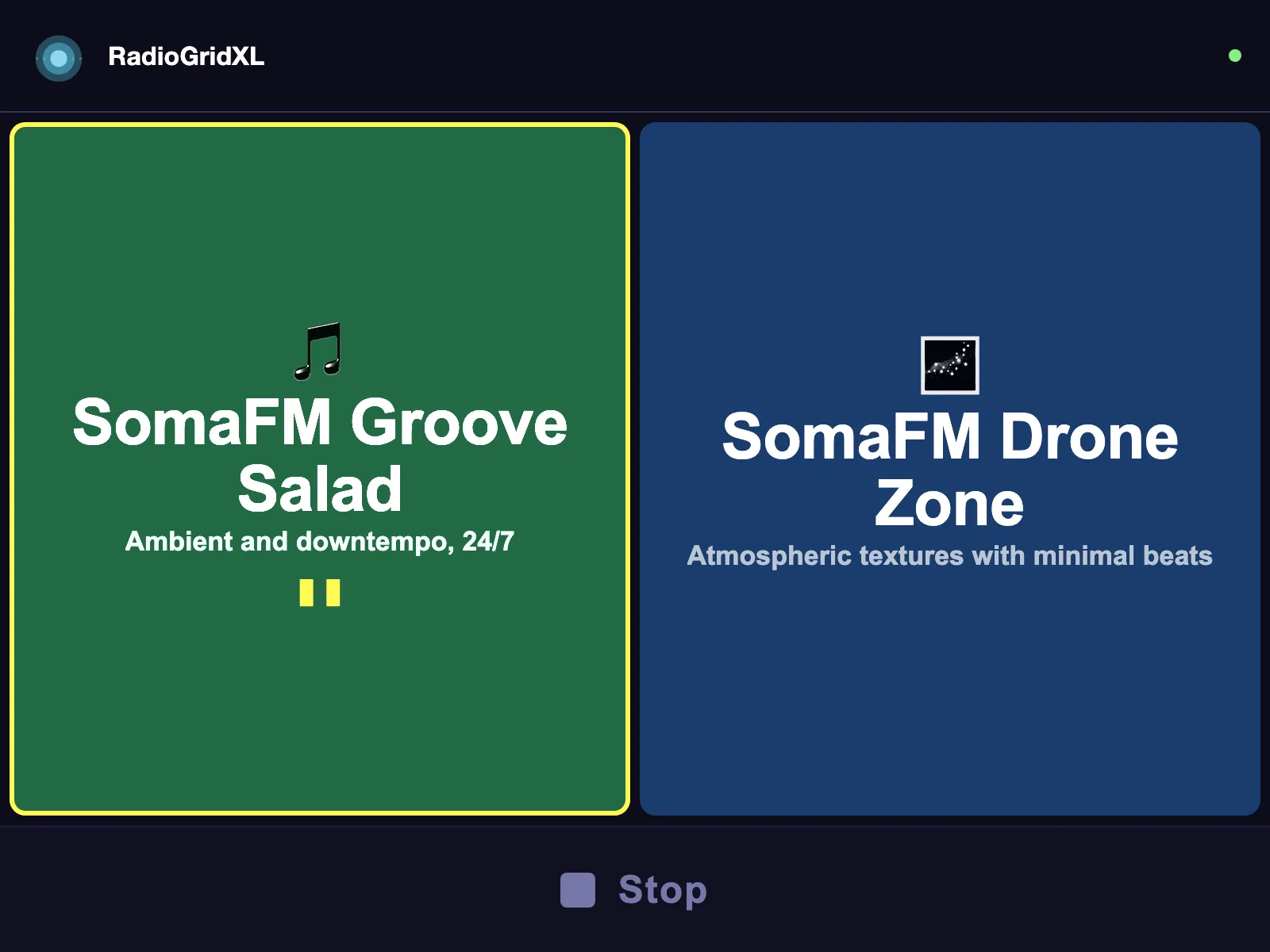 Active playback state with advanced transport controls, connection indicator, and sleep timer
